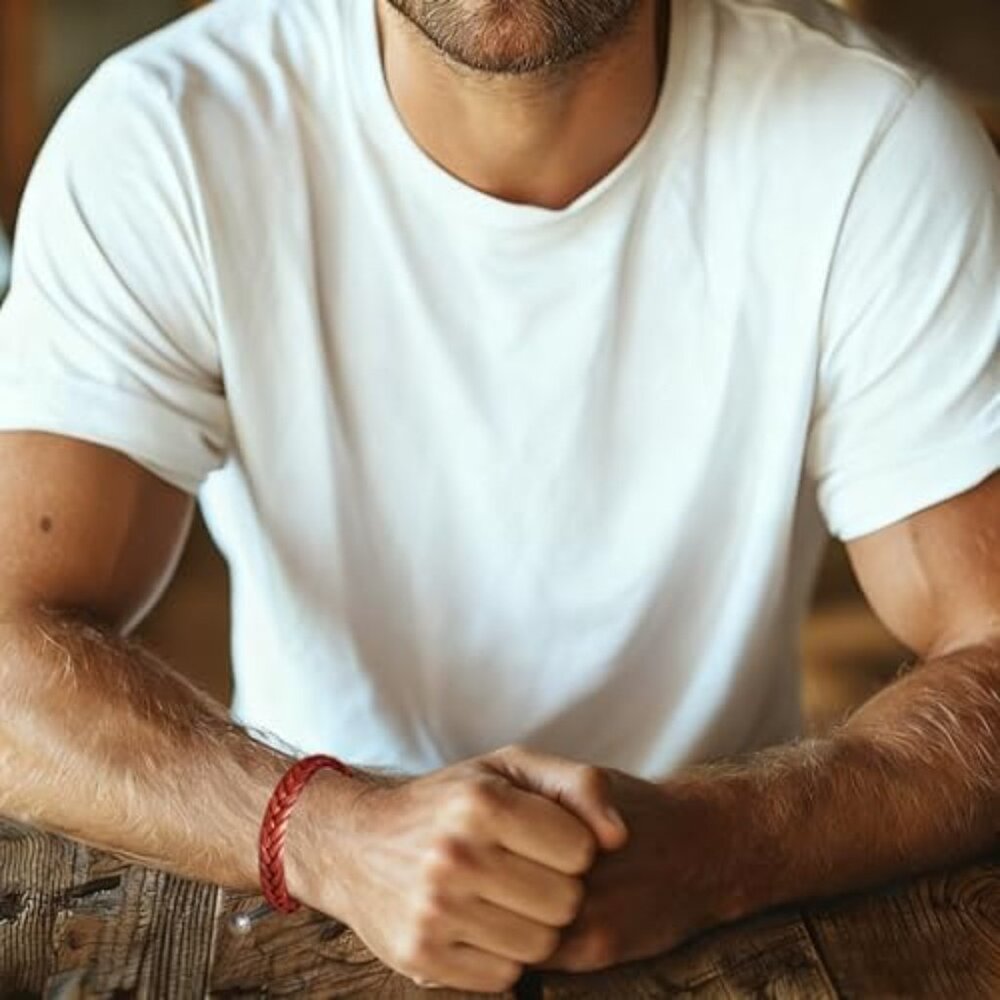 Adjustable Braided Leather Bracelet Minimal Classic Mens Jewelry Wristband - Picture 3 of 7